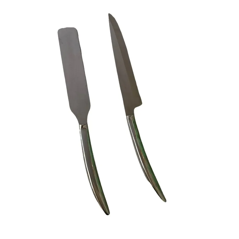 Saladmaster MCM Knife Set #405 Chef Knife & #408 Spatula Stainless Steel USA Vtg